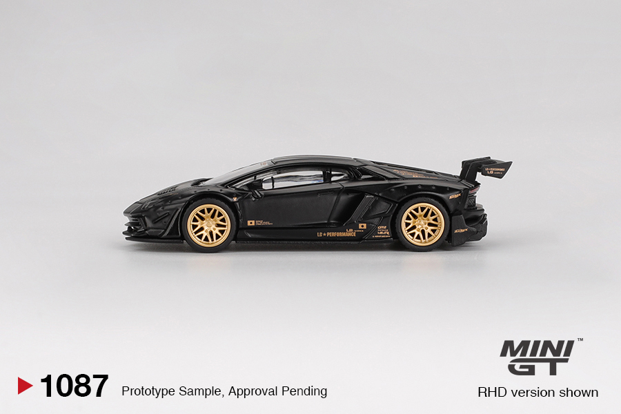 MINI GT #1087 — LB★WORKS Lamborghini Aventador Limited Edition Matte Black - Image 4