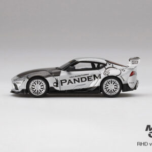 MINI GT #185 — Pandem Toyota GR Supra V1.0 Silver Carbon Hood / Silver Wheel [ ToysRus Japan Exclusive Product ] RHD version only