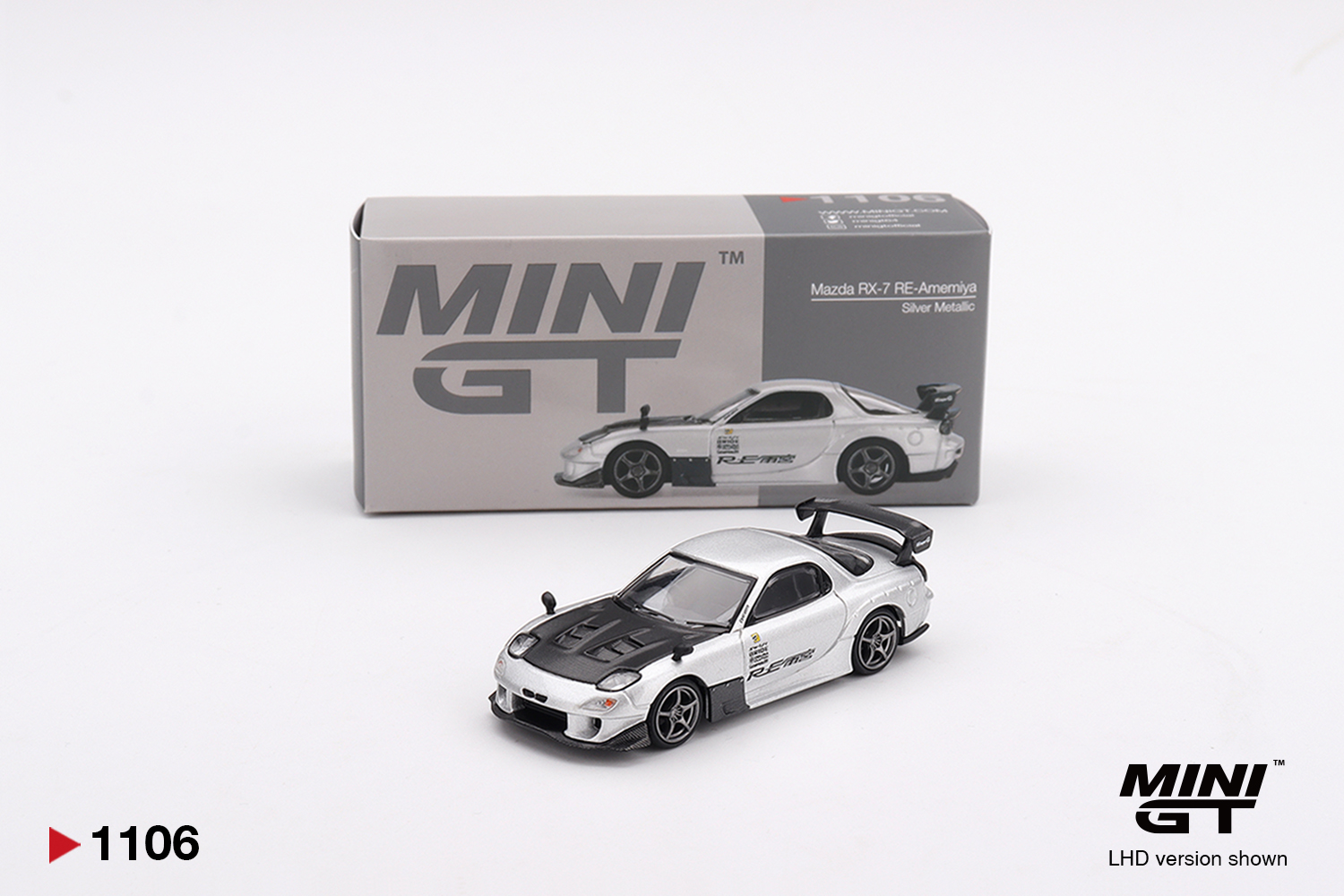 MINI GT #1106 — Mazda RX-7 RE-Amemiya Silver Metallic