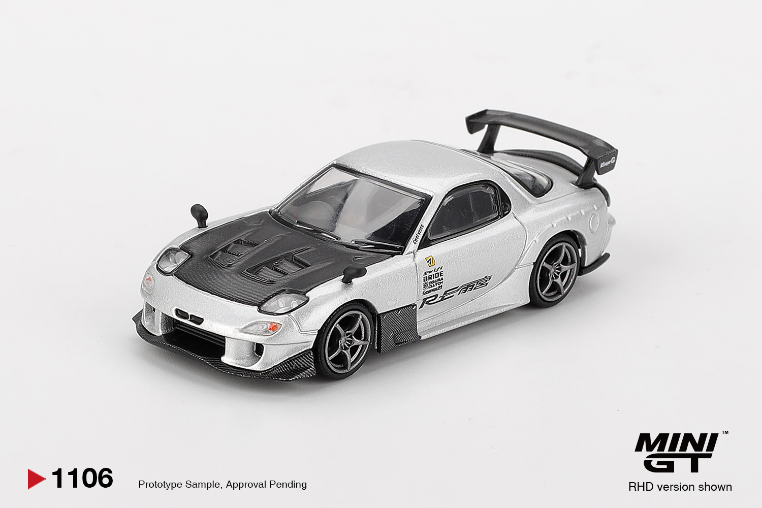 MINI GT #1106 — Mazda RX-7 RE-Amemiya Silver Metallic - Image 3