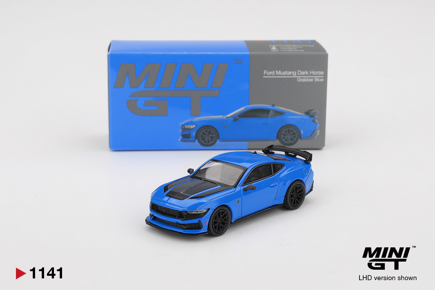 MINI GT #1141 — Ford Mustang Dark Horse 2024 Grabber Blue