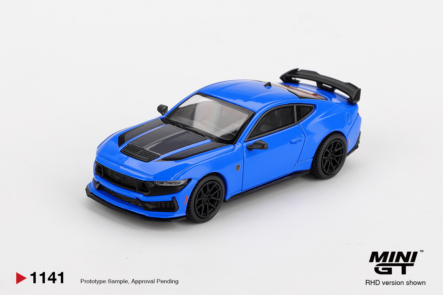 MINI GT #1141 — Ford Mustang Dark Horse 2024 Grabber Blue - Image 3