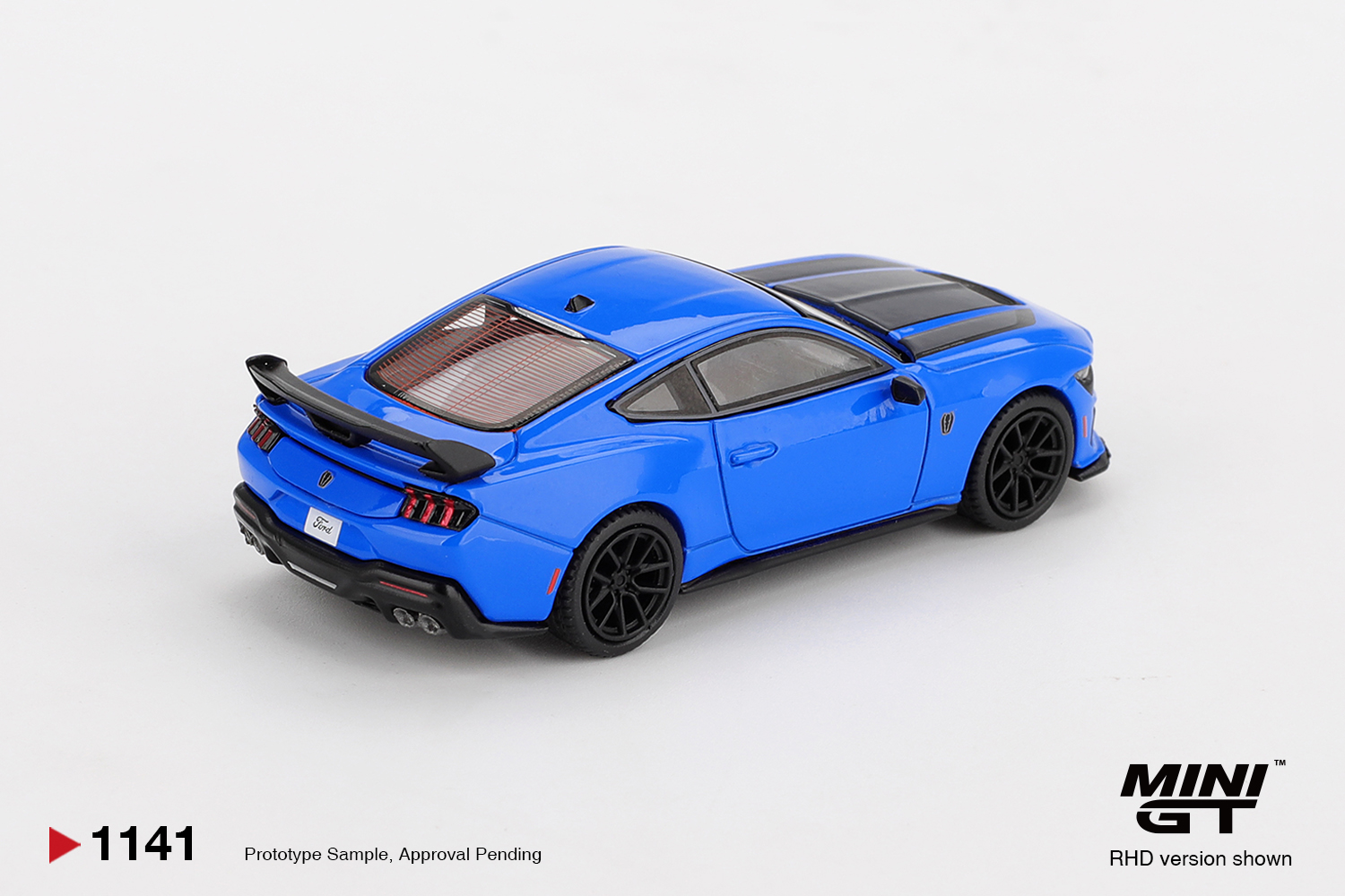 MINI GT #1141 — Ford Mustang Dark Horse 2024 Grabber Blue - Image 4