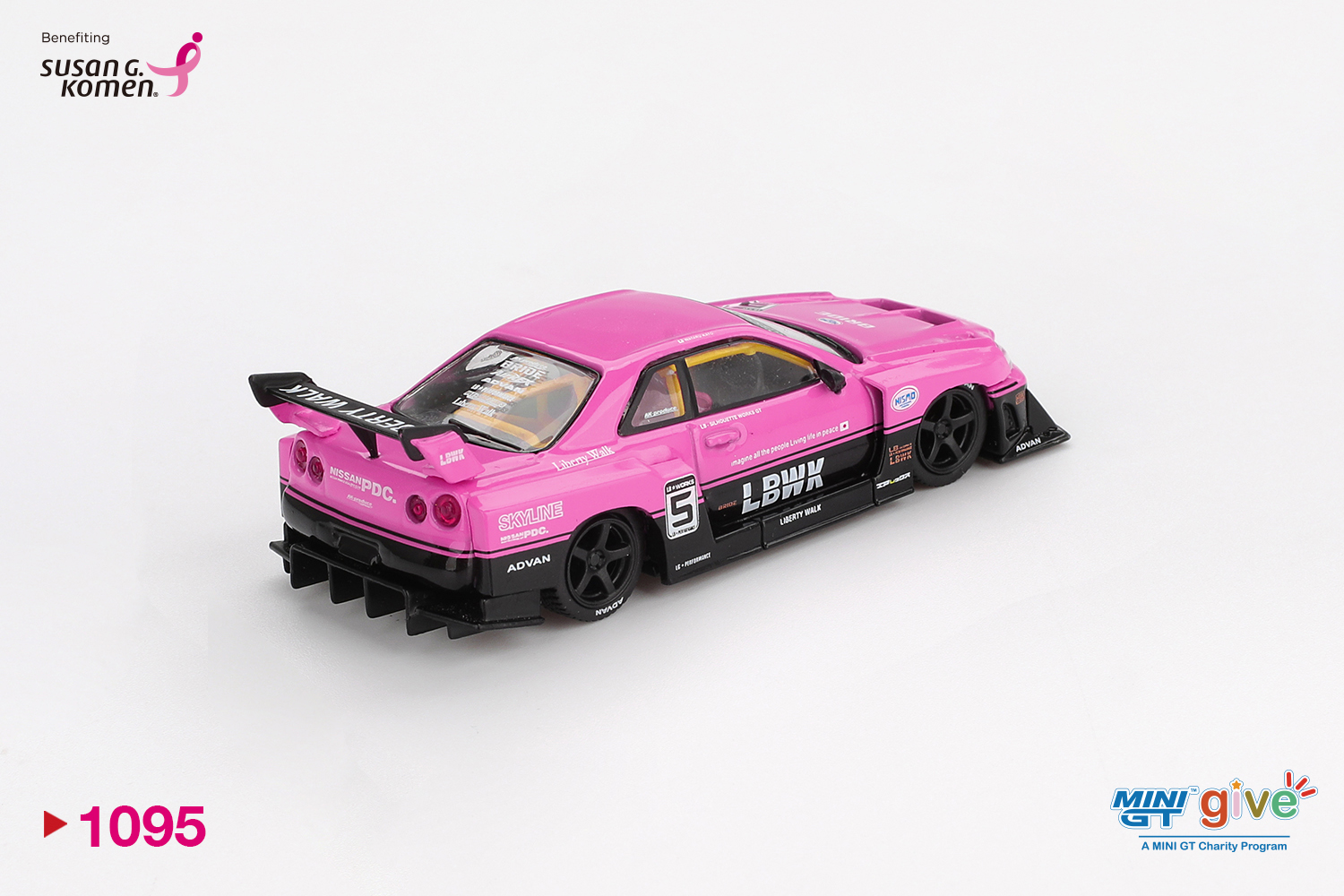 MINI GT #1095 — Nissan LB-ER34 Super Silhouette SKYLINE MINI GT Give x Diecast Talk — For Susan G. Komen - Image 4