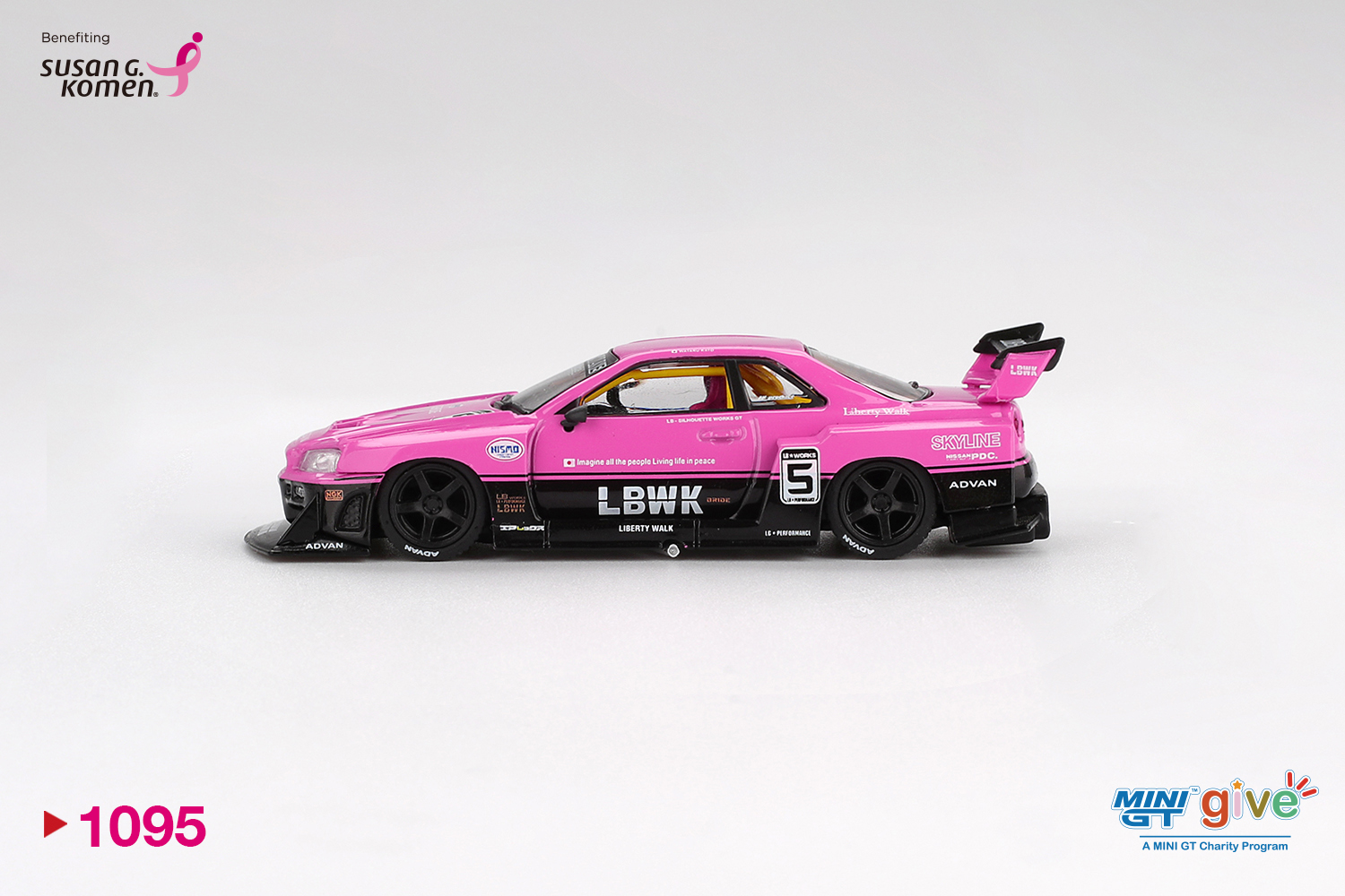 MINI GT #1095 — Nissan LB-ER34 Super Silhouette SKYLINE MINI GT Give x Diecast Talk — For Susan G. Komen - Image 5