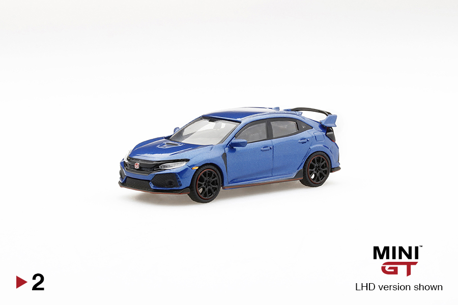 MINI GT #2 — Honda Civic Type R (FK8) Aegean Blue Metallic LHD version - MGT00002-L RHD version - MGT00002-R - Image 3