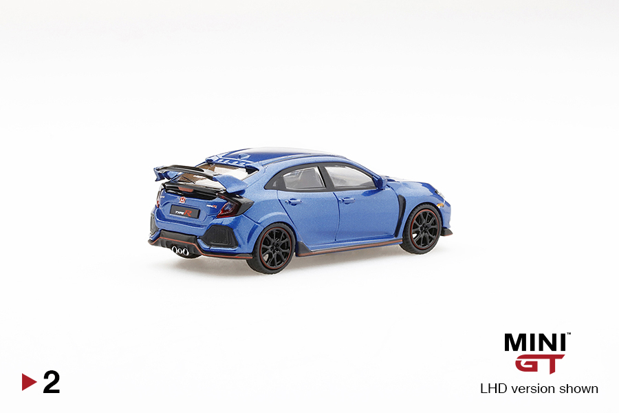 MINI GT #2 — Honda Civic Type R (FK8) Aegean Blue Metallic LHD version - MGT00002-L RHD version - MGT00002-R - Image 4
