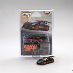MINI GT #1127 — Porsche 911 (992) GT3 RS Weissach Package Black With Orange [ 2025 Essen Motor Show Exclusive ]
