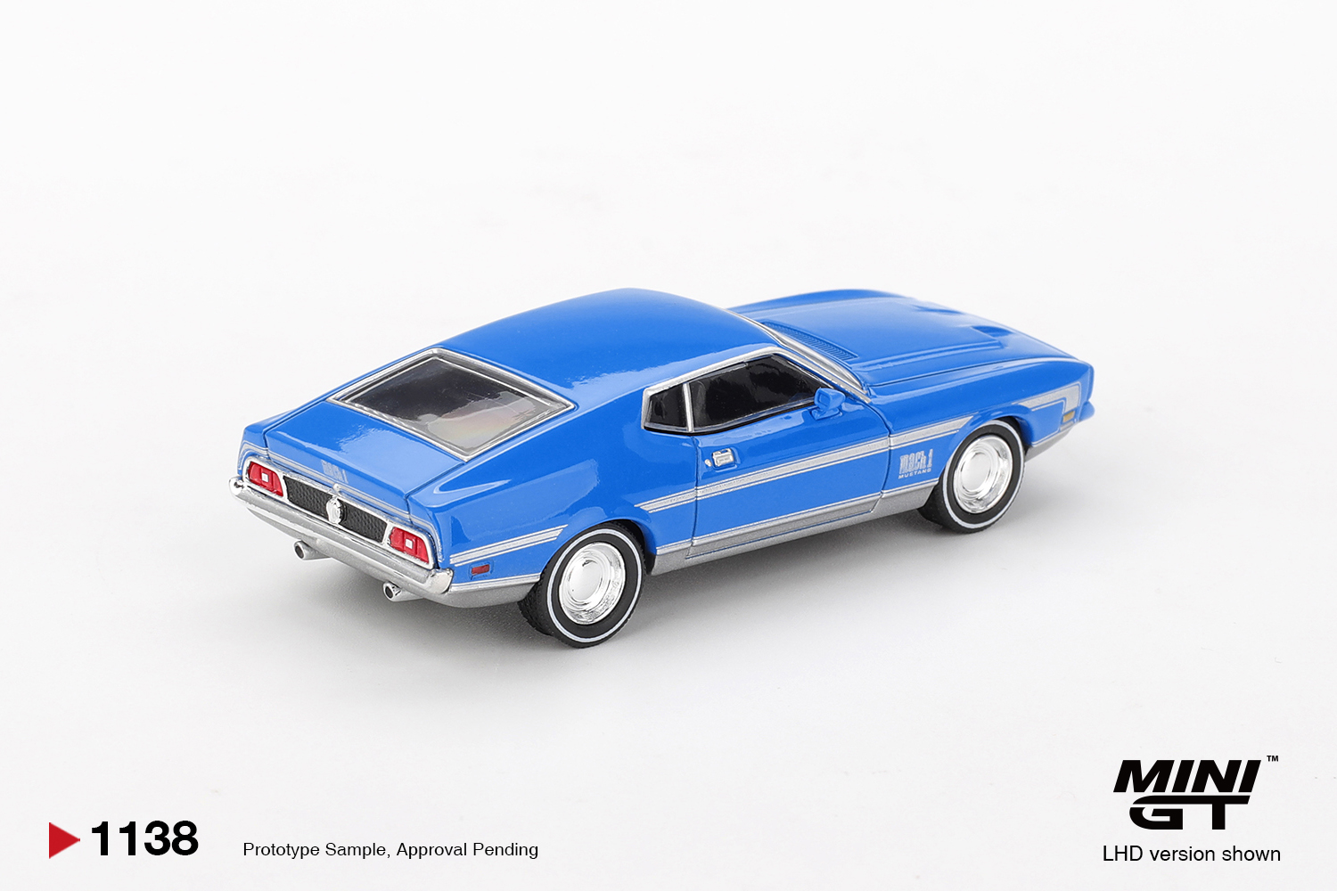 MINI GT #1138 — Ford Mustang Mach 1 Grabber Blue - Image 3