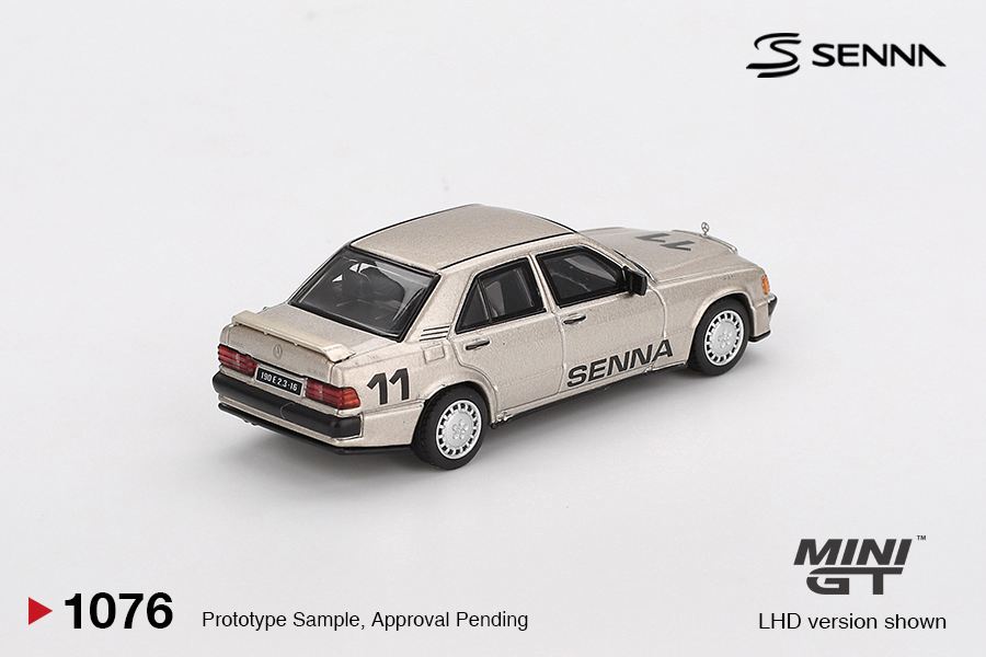 MINI GT #1076 — Mercedes-Benz 190 E 2.3-16 #11 Ayrton Senna 1984 Nürburgring Race of Champions w/ Figure - Image 3