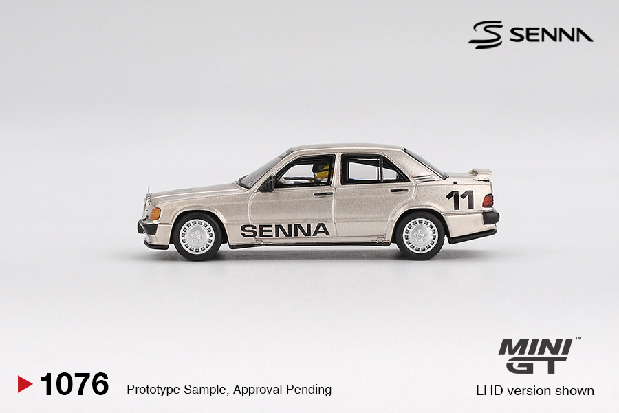 MINI GT #1076 — Mercedes-Benz 190 E 2.3-16 #11 Ayrton Senna 1984 Nürburgring Race of Champions w/ Figure - Image 4