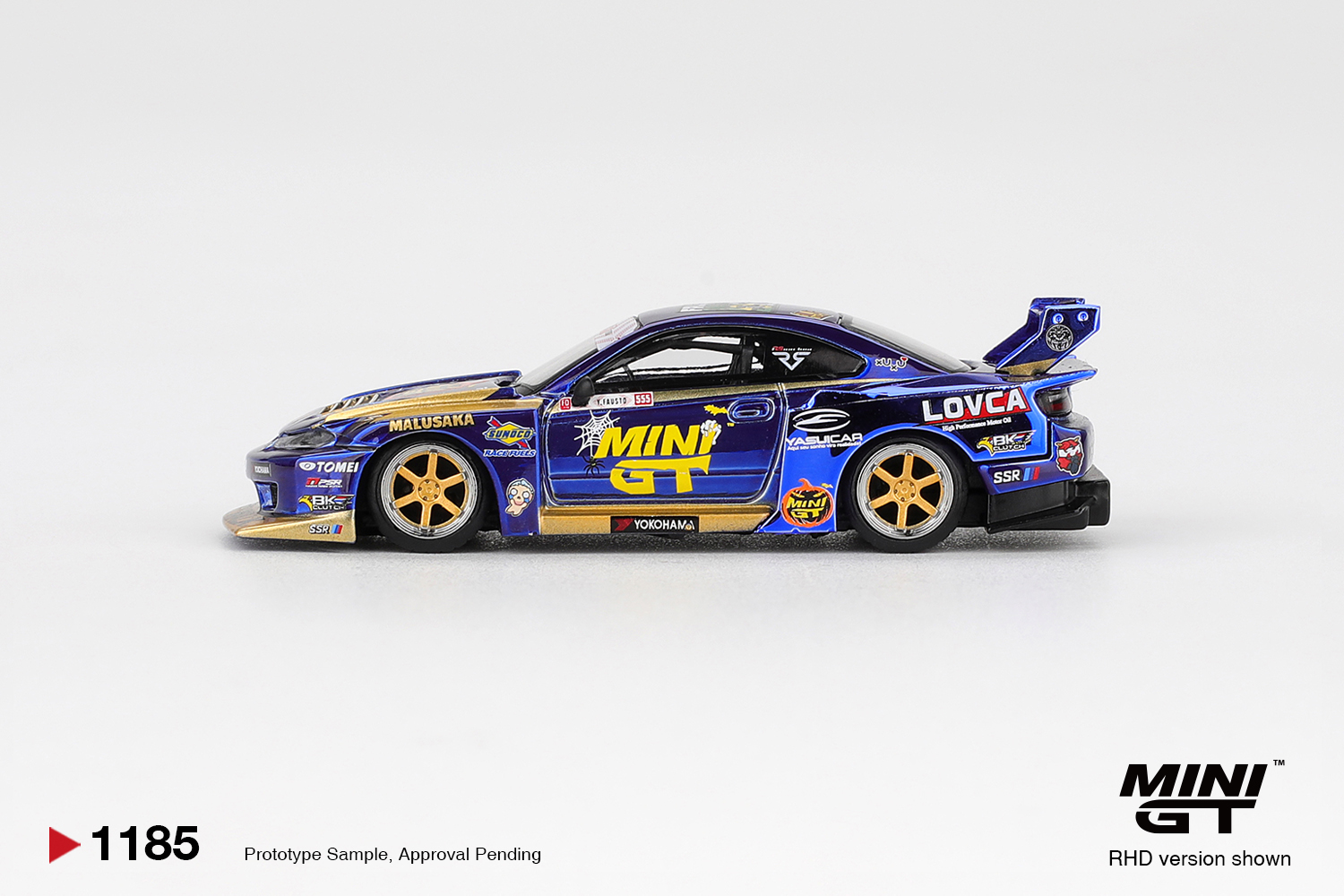 MINI GT #1185 — Nissan LB-Super Silhouette S15 SILVIA #555 Team MINI GT Liberty Walk 2025 Formula Drift Halloween Special - Image 4
