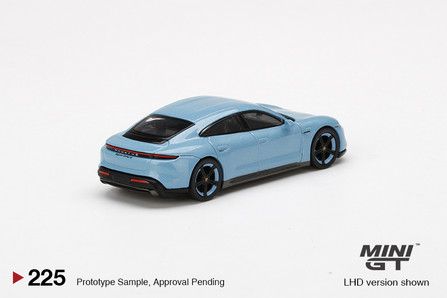 MINI GT #225 — Porsche Taycan Turbo S Frozen Blue Metallic - Image 4