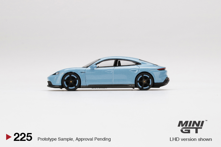 MINI GT #225 — Porsche Taycan Turbo S Frozen Blue Metallic - Image 5