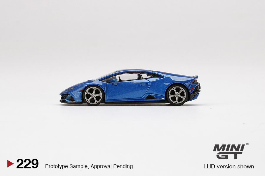 MINI GT #229 — Lamborghini Huracán EVO Blu Eleos - Image 5