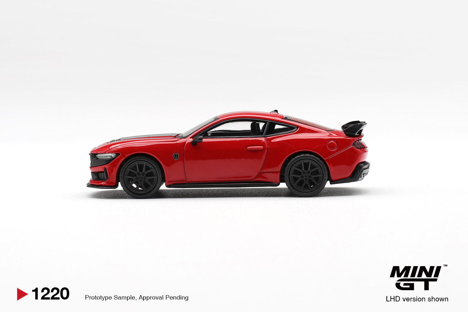 MINI GT #1220 — Ford Mustang Dark Horse Race Red - Image 4