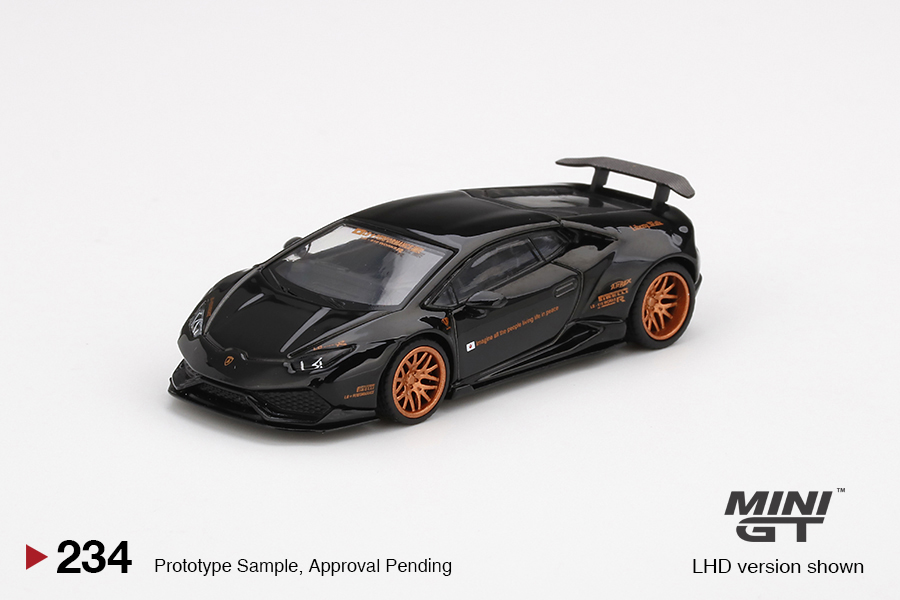 MINI GT #234 — LB★WORKS Lamborghini Huracán ver. 1 Black - Image 3