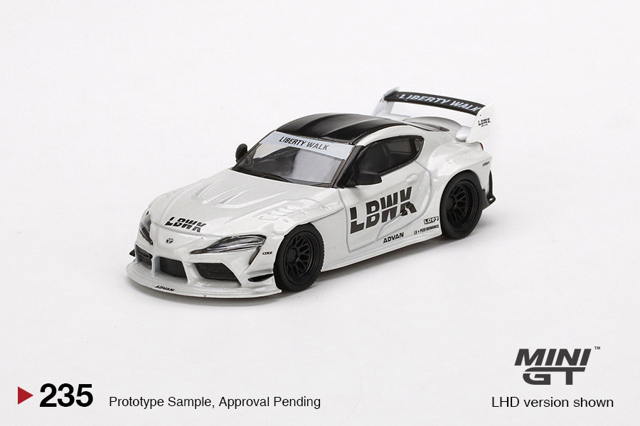 MINI GT #235 — LB★WORKS Toyota GR Supra White LHD / RHD version available - Image 3