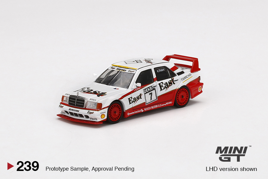 MINI GT #239 — Mercedes-Benz 190E 2.5-16 Evolution II #7 "East" 1991 DTM - Image 3