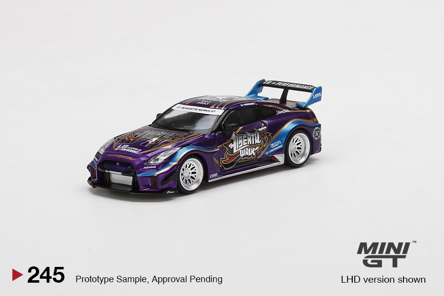 MINI GT #245 — LB-Silhouette WORKS GT NISSAN 35GT-RR Ver.1 "Purple Metallic" LHD version only Limited Edition 5000 pcs - Image 3