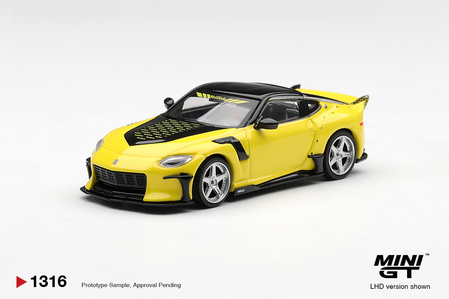 MINI GT #1316 — Nissan Z VeilSide FFZ400 Ikazuchi Yellow Nissan Fairlady Z VeilSide FFZ400 Ikazuchi Yellow RHD (MGT01316-R)