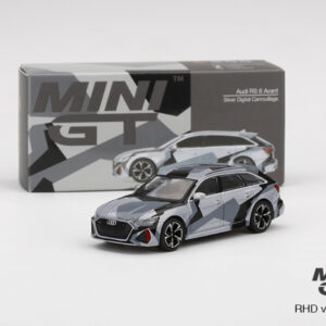 MINI GT #255 — Audi RS 6 Avant Silver Digital Camouflage LHD version only [ CHINA EXCLUSIVE PRODUCT ] * Please contact your regional distributor for product availability *