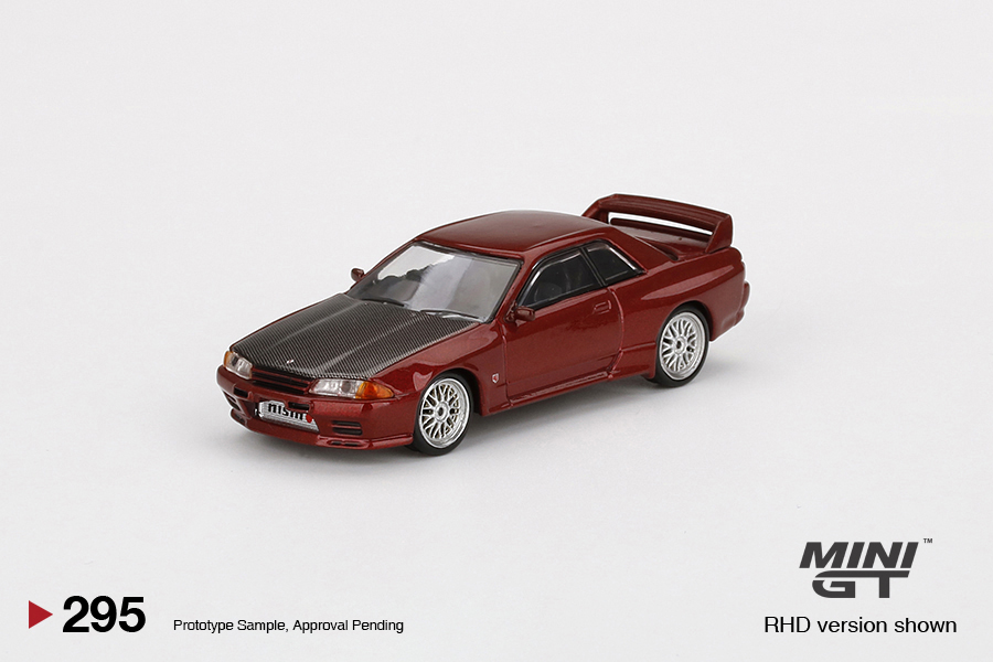 MINI GT #295 — Nissan Skyline GT-R (R32) Red Pearl w/ BBS LM Wheel - Image 3