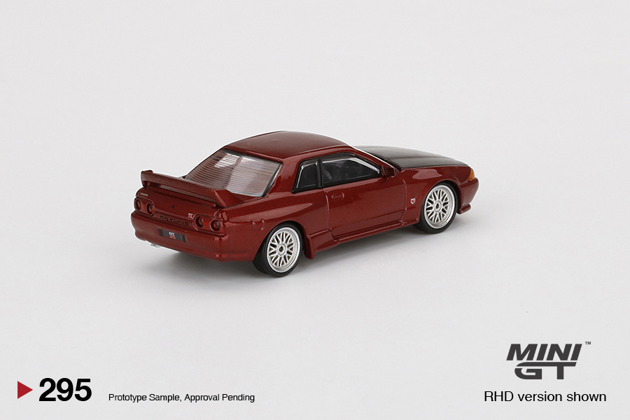 MINI GT #295 — Nissan Skyline GT-R (R32) Red Pearl w/ BBS LM Wheel - Image 4