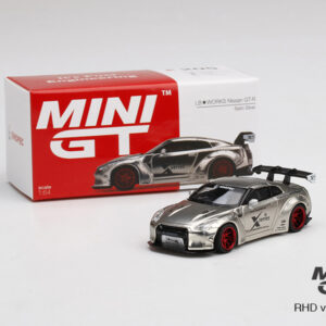 MINI GT #205 — LB★WORKS Nissan GT-R (R35) Type 1, Rear Wing ver 1 Satin Silver RHD only. [ SINOPEC EXCLUSIVE ITEM ]