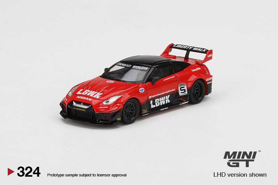 MINI GT #324 — LB-Silhouette WORKS GT NISSAN 35GT-RR Ver.1 Red/Black - Image 3