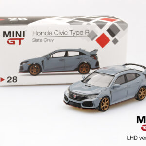 MINI GT #28 — Honda Civic Type R (FK8) Slate Grey w/ TE37 Wheel [TAIWAN EXCLUSIVE PRODUCT] LHD version only. * Please contact your regional distributor for product availability *