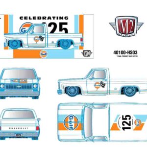 M2 Machines 1:24 1973 Chevrolet Custom Deluxe 10 CELEBRATING 125 YEARS GULF - Hobby Exclusives