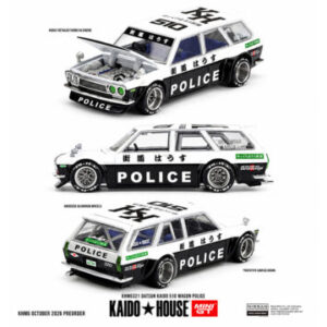 Kaido House x Mini GT Datsun KAIDO 510 Wagon Police - Black White Two-Tone