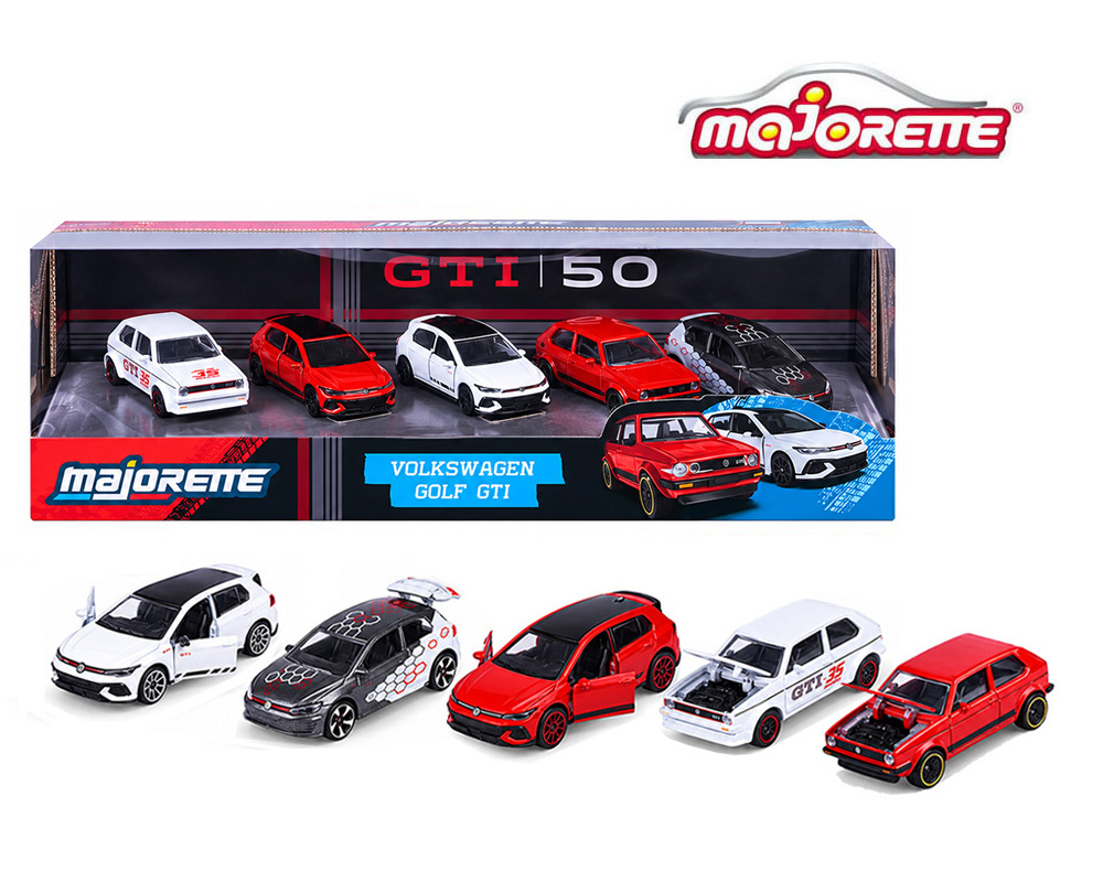 Majorette 1:64 Gift Pack 5 Cars Set VW GTi 50 Edition