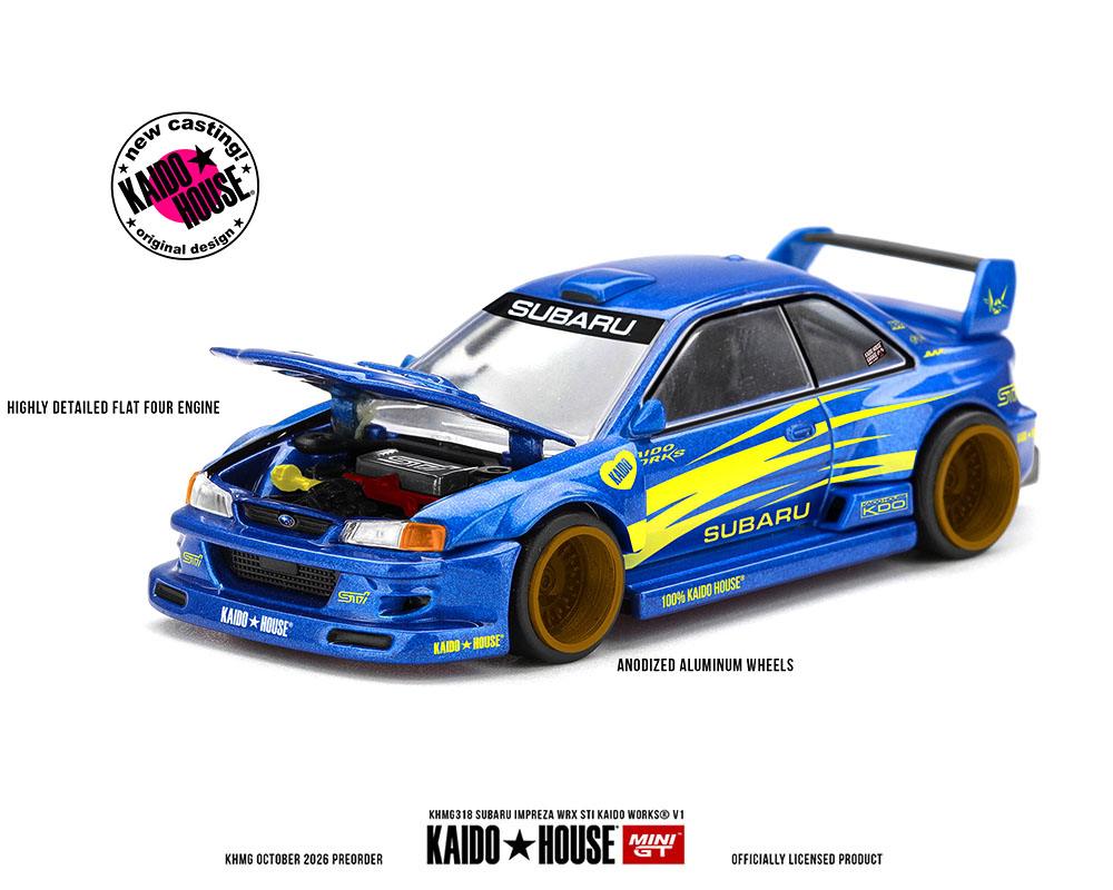 Kaido House x Mini GT Subaru Impreza WRX STI KAIDO WORKS V1 - Blue